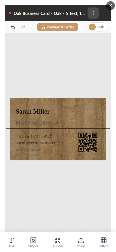 Etchify Konfigurator auf dem Smartphone